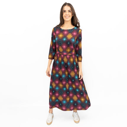 Seasalt Forestry Dress Purple Sparkler Geo Print-Quality Brands Outlet-