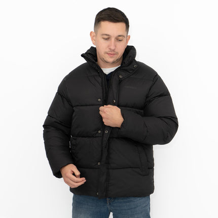 Water Repellent Puffer Jacket Black Winter Coat