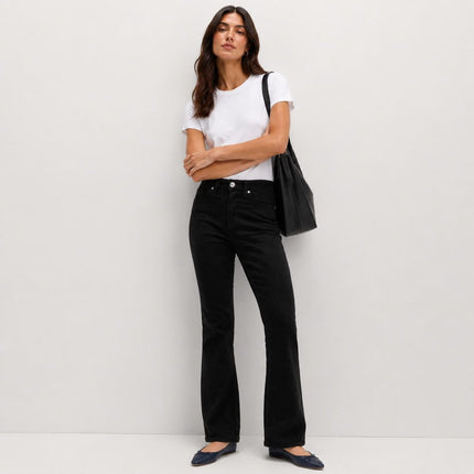 M&S Eva Black Mid Rise Bootcut Stretch Jeans-Quality Brands Outlet-