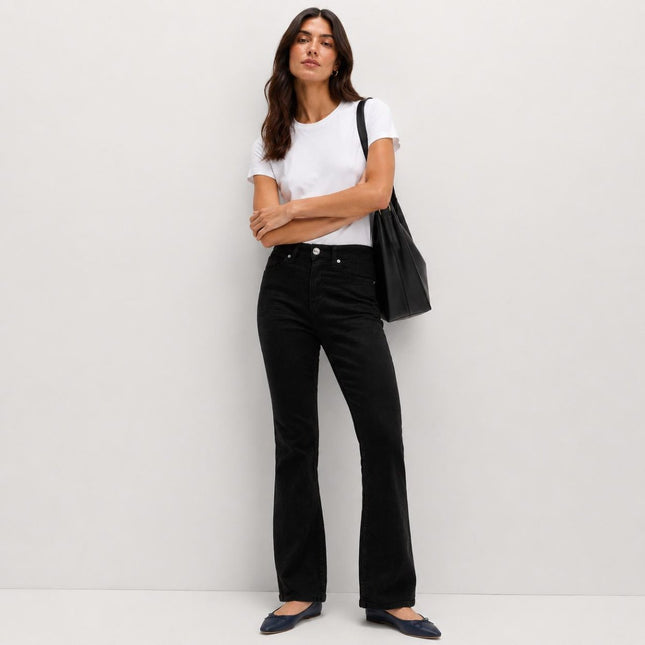 M&S Eva Black Mid Rise Bootcut Stretch Jeans-Quality Brands Outlet-