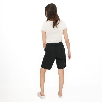 M&S Chino Shorts Classic Cotton Rich Black Easy Wear - Quality Brands Outlet