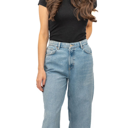 M&S Slouchy Wide Leg Jeans Light Blue Denim - Quality Brands Outlet