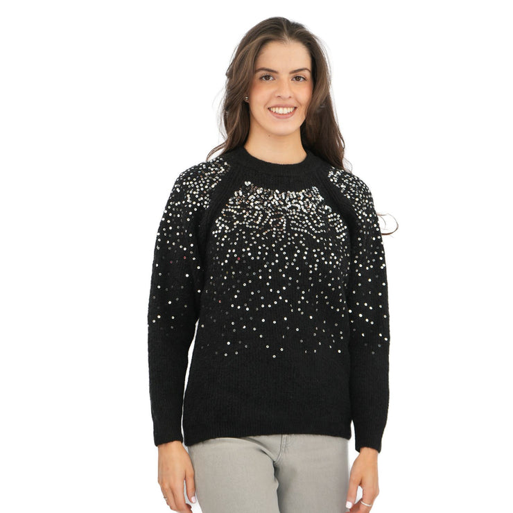 M&S Black Sequin Sparkle Jumper - Quality Brands Outlet