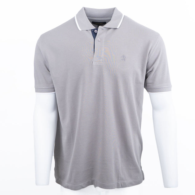 Austin Reed Men Cotton Light Grey Cotton Pique Polo Shirts Short Sleeve Casual Jersey Tops