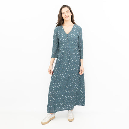 Seasalt Blue Feather Slate Polka Dot Midi Dress-Quality Brands Outlet-