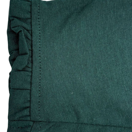 Boden Dark Green Supersoft Frill Henley Top Cotton Modal Slim Fit-Quality Brands Outlet-