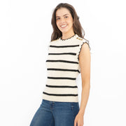 M&S Scalloped Crew Neck Button Detail Vest Tank Top - Quality Brands Outlet