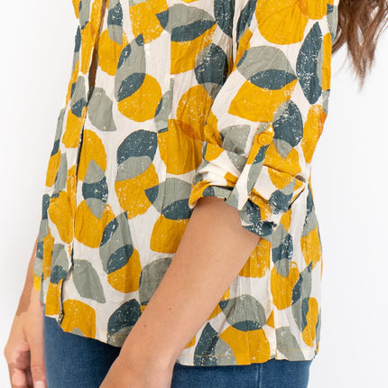 Seasalt Larissa Yellow Leaves and Lemons Sunglow Shirts Long Sleeve Summer Tops-Quality Brands Outlet-