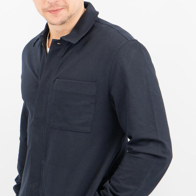 M&S Autograph Mens Cotton Rich Utility Jacket Overshirt Blue-Quality Brands Outlet-