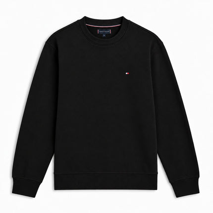 Mens Sweatshirts Terry Crew Neck Tops – Black-Quality Brands Outlet-