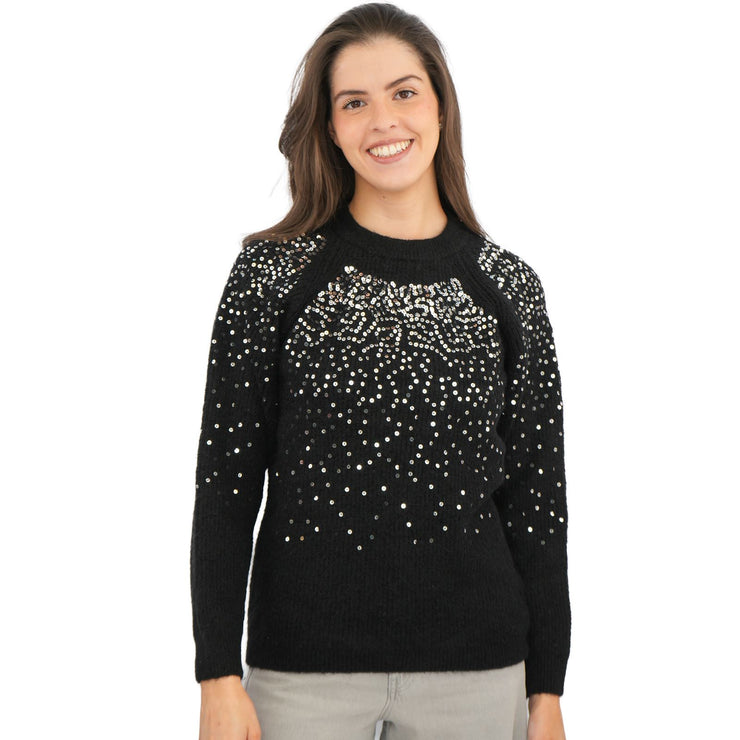 M&S Black Sequin Sparkle Jumper - Quality Brands Outlet