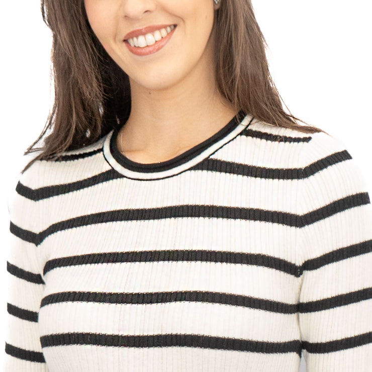 Nobodys Child Striped White & Black Wool Blend Jumper Tops - Quality Brands Outlet