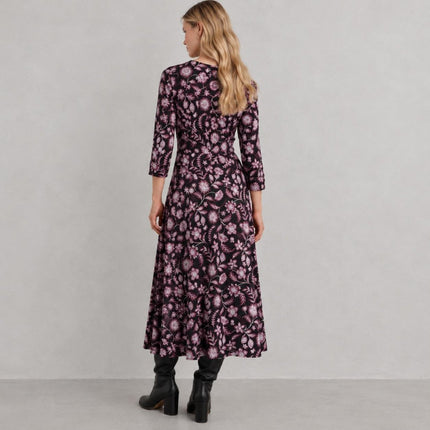 Womens Seasalt Dress Chapelle Jersey Floral Purple Regular-Quality Brands Outlet-