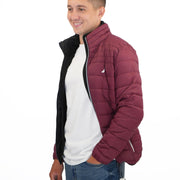 Nautica Performance Double Zip Puffer Jacket Burgundy - Quality Brands Outlet