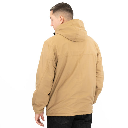 Windbreaker Pullover Jackets  Stone Beige Fleece Lined Winter Jackets
