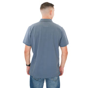 Crew Clothing Polo Shirt Classic Pique Cotton Charcoal Greyish Blue - Quality Brands Outlet