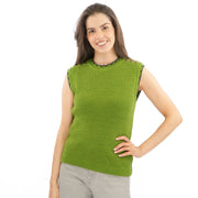 M&S Scalloped Crew Neck Button Detail Vest Tank Top - Quality Brands Outlet