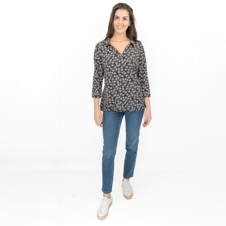 Seasalt Womens Wavecrest Shirt Navy Blue Cotton Jersey - Quality Brands Outlet
