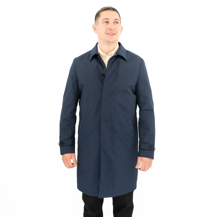 M S Mens Mac Raincoat Padded Removable Linning Navy Quality Brands Outlet