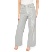 M&S Silver Metallic Wide Leg Jeans