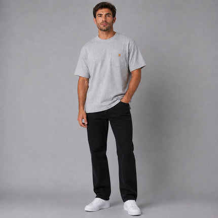 Mens T-Shirts Premium Brand Heavyweight Short Sleeve – Grey