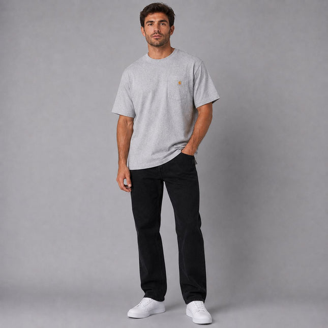 Mens T-Shirts Premium Brand Heavyweight Short Sleeve – Grey