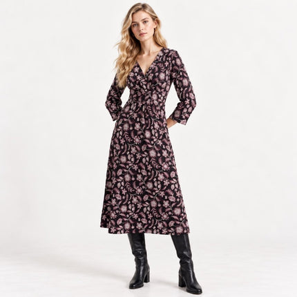 Womens Seasalt Dress Chapelle Jersey Floral Purple Regular-Quality Brands Outlet-