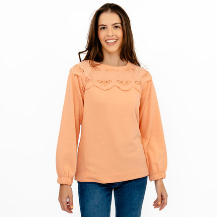 Joules Orange Jumper Sweatshirt Brinley Bees Embroidery