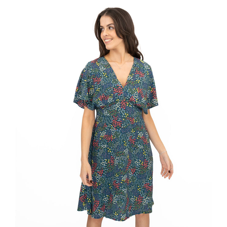 Seasalt Wilsey Empire Line Dress Teal Green - Quality Brands Outlet