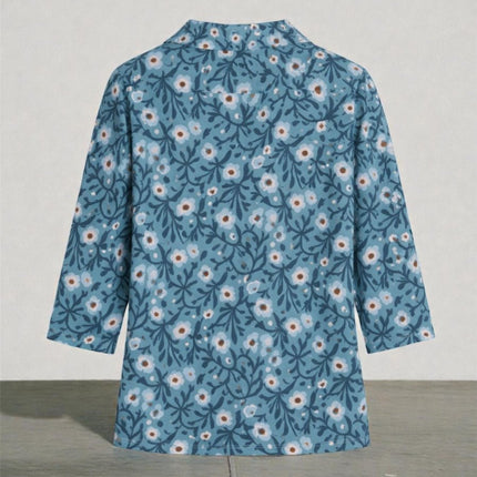Seasalt Blue Wavecrest Shirts 3/4 Sleeve Collared - Quality Brands Outlet