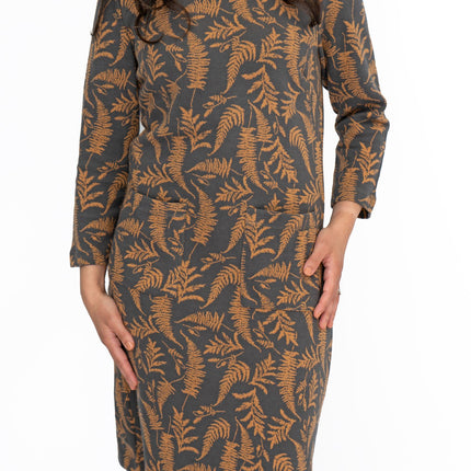 White Stuff Willow Grey Leaves Dress-Quality Brands Outlet-