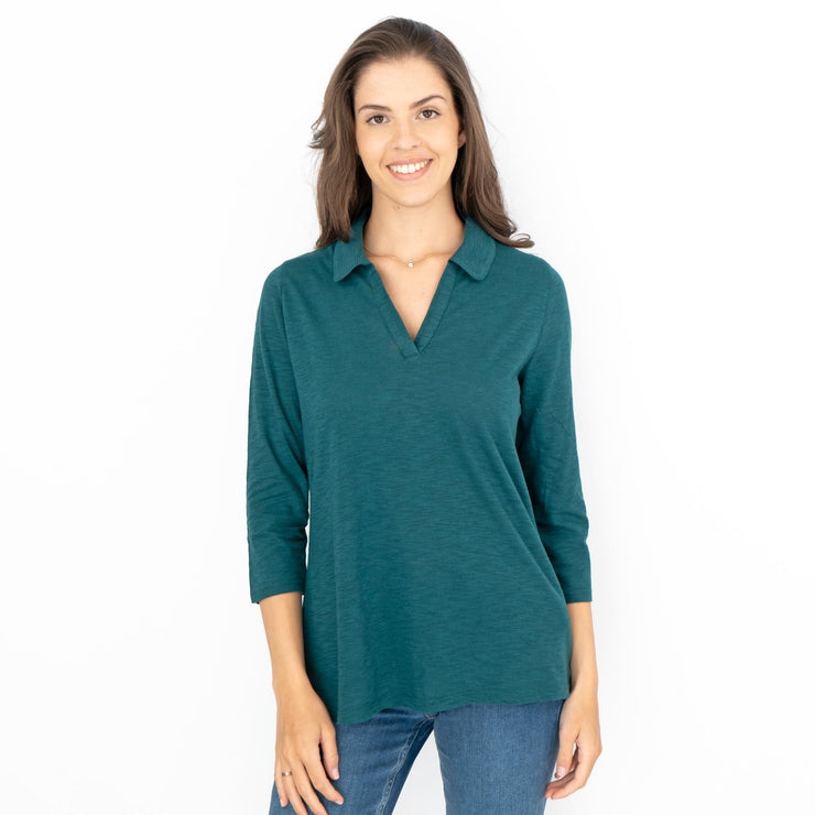 Seasalt Wavecrest Dark Green 3/4 Sleeve Top