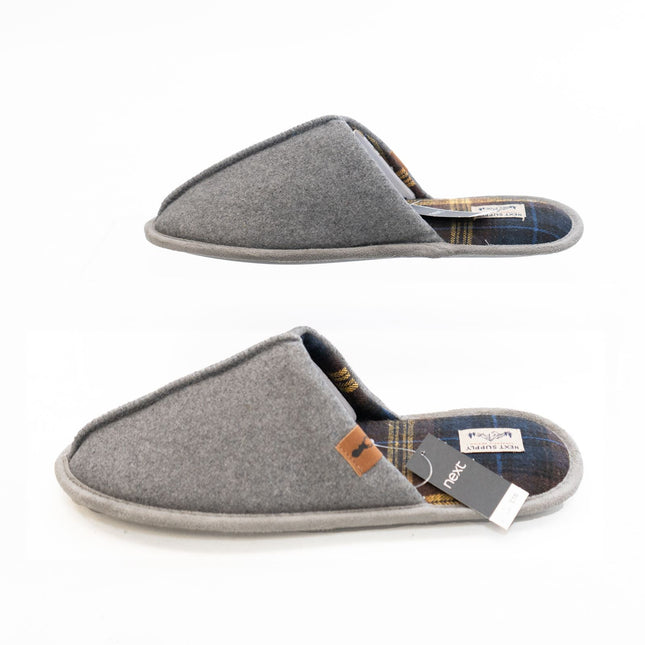 Next Mens Grey Slippers with Memory Foam Cushion-Quality Brands Outlet-