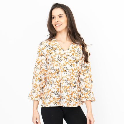 Seasalt Womens Fountain Peplum Top Mimosa Chalk-Quality Brands Outlet-