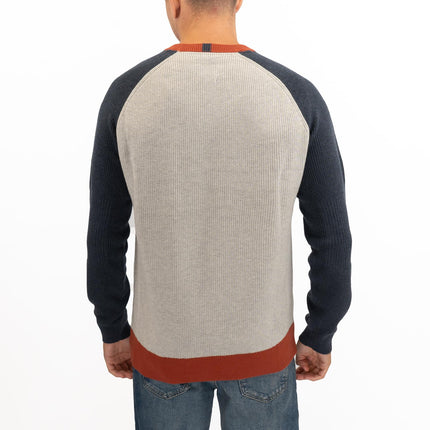 White Stuff Mens Pentire Crew Neck Grey Colour Block Jumper - Quality Brands Outlet