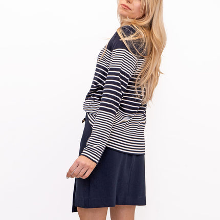 Wood On The Hill Women Long Sleeve Navy Striped Lightweight Jumpers