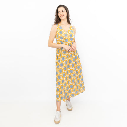 Seasalt Womens Polmanter Yellow Sunflower Jersey Dress-Quality Brands Outlet-