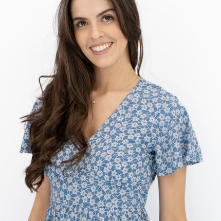 Seasalt Blue Chateaux Dress Floral Flower Net Whirl-Quality Brands Outlet-