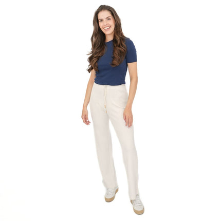 M&S Waffle Lounge Pants Ivory Trousers-Quality Brands Outlet-