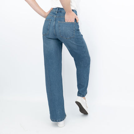 M&S Wide Leg Blue Jeans Medium Indigo Blue