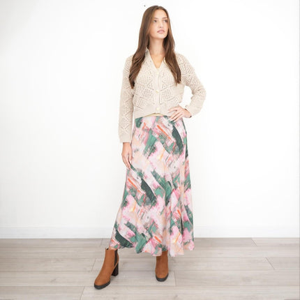 White Stuff Purple Floral Longer Length Midi Skirt-Quality Brands Outlet-