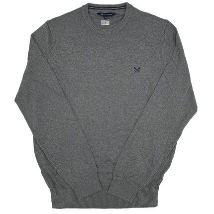 Crew Clothing Mens Knitted Jumper Long Sleeve Grey-Quality Brands Outlet-