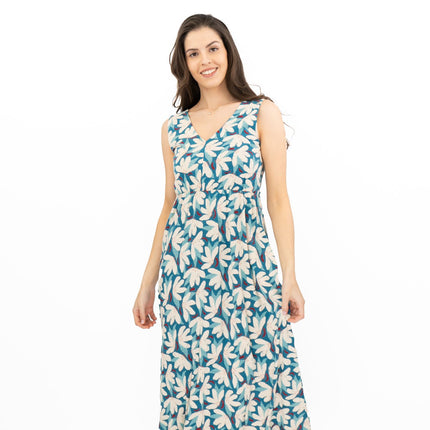 Seasalt Womens Polmanter Floral Blue Jersey Dress-Quality Brands Outlet-