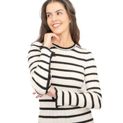 Nobodys Child Striped White & Black Wool Blend Jumper Tops - Quality Brands Outlet