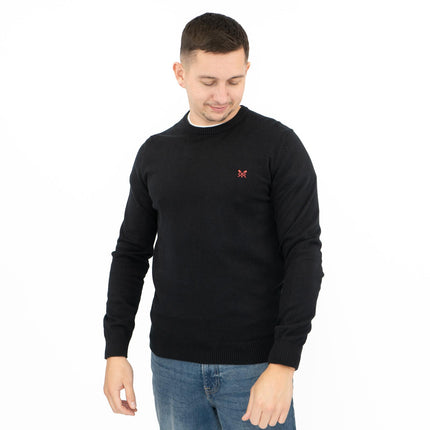 Crew Clothing Mens Knitted Jumper Long Sleeve Black-Quality Brands Outlet-