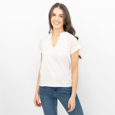 Hobbs White Beki Broderie Top - Quality Brands Outlet