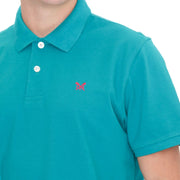 Crew Clothing Polo Shirt Classic Pique Cotton Turquoise Green - Quality Brands Outlet