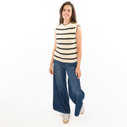 M&S Scalloped Crew Neck Button Detail Vest Tank Top - Quality Brands Outlet