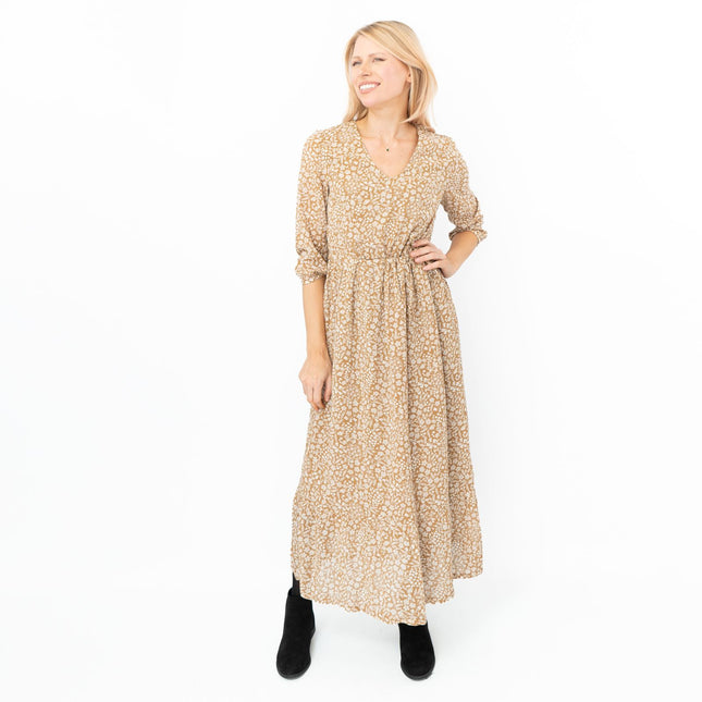 Seasalt Brown Coast Path Floral Corn Marigold Dress-Quality Brands Outlet-
