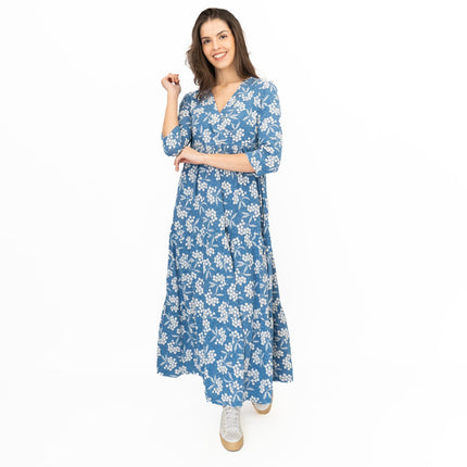 Seasalt Sky Branch Blue Elderflower Shadow Midi Dress-Quality Brands Outlet-